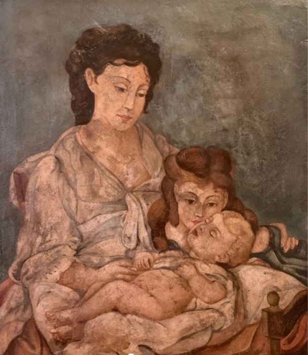 Quadro com fresco veneziano transposto para tela