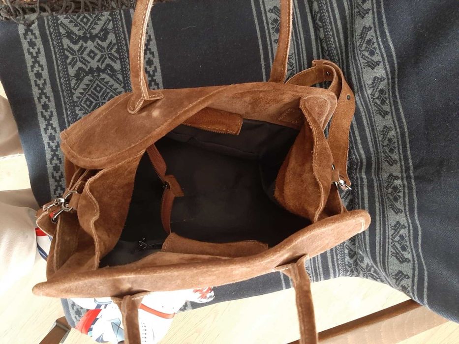 Torebka zamszowa skóra naturalna