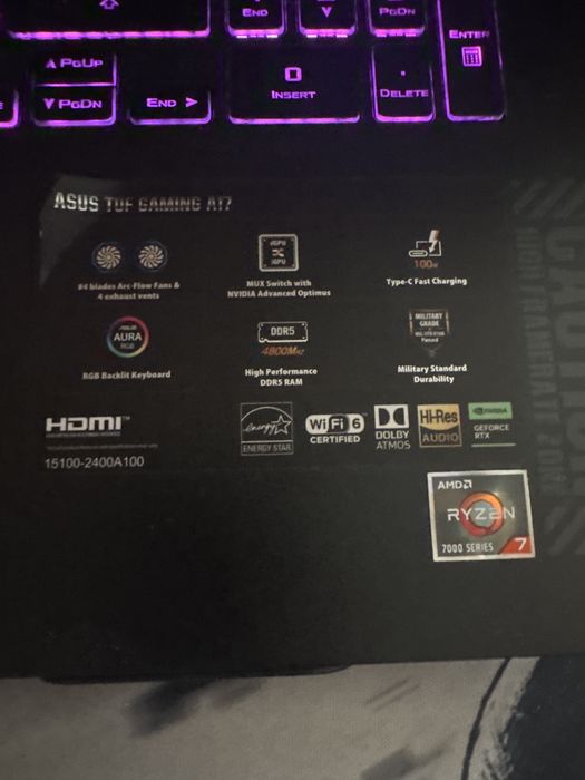 asus tuf gaming a17 240Hz ноутбук/компютер