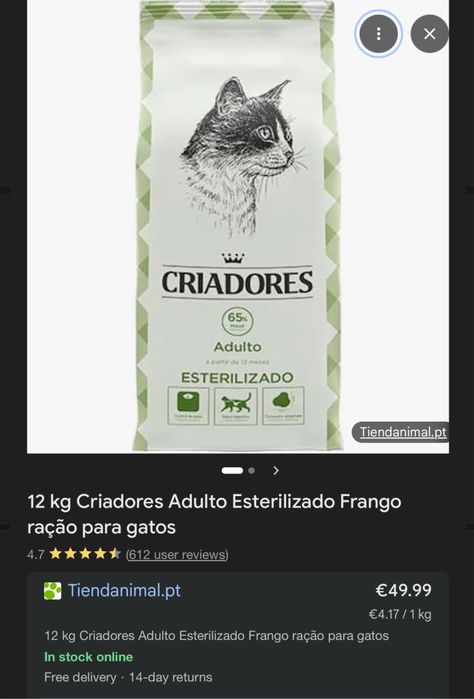 Ração criadores gatos estrelizados 12kg