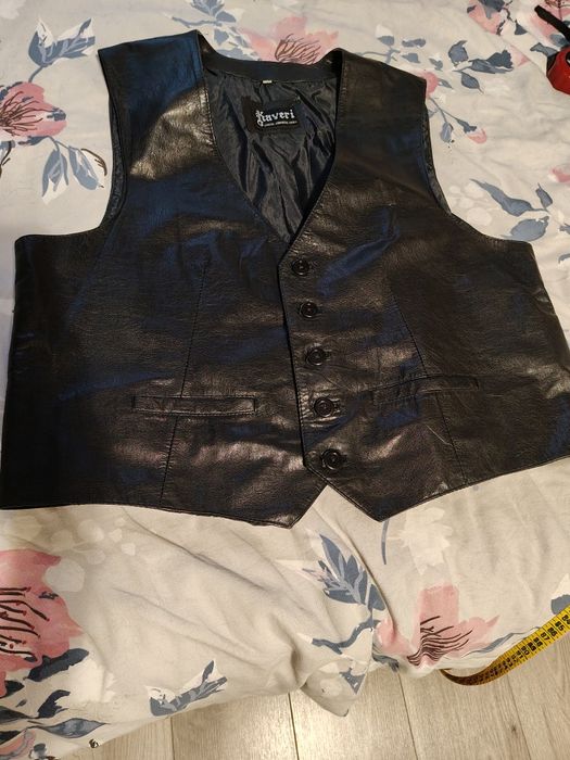 Kamizelka męska na motor ,skóra naturalna