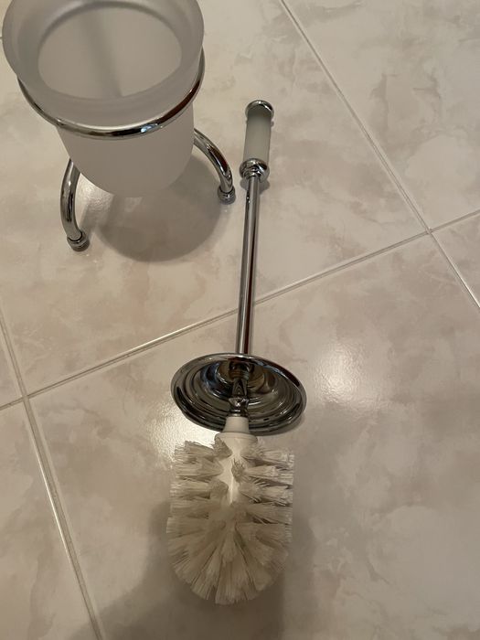 Utensilio de casa de banho - piaçaba vidro fosco com suporte de chão