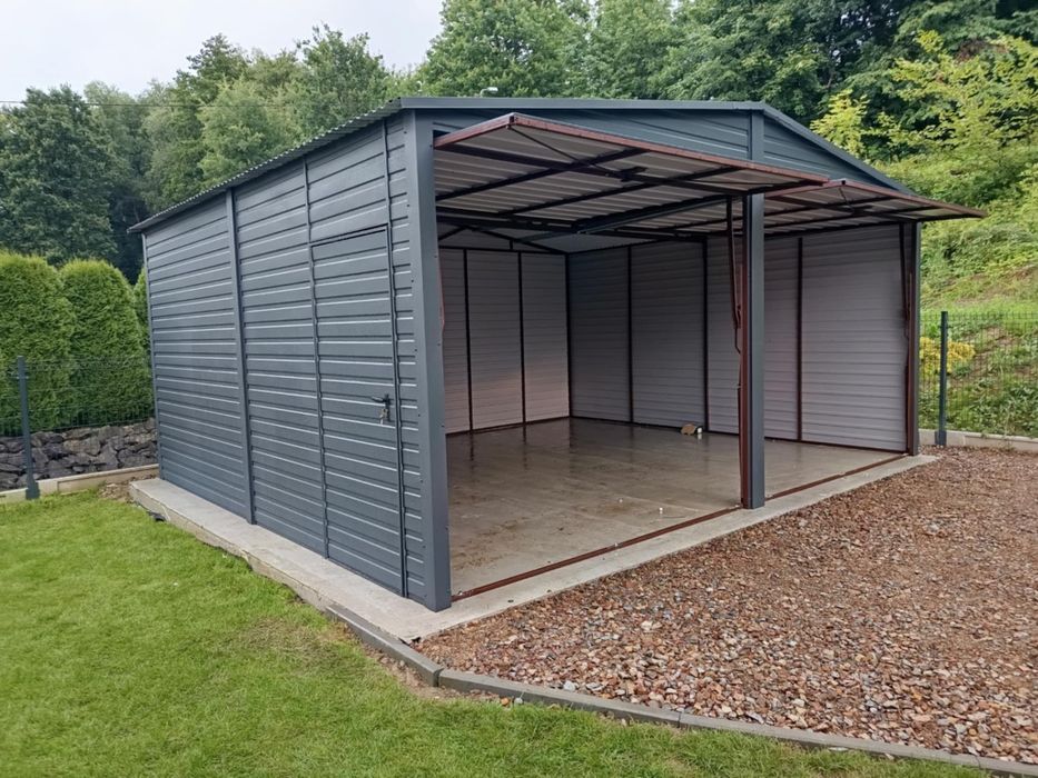 Garaż blaszany wysoki na busa  garaże blaszane 8x6 7x6 9x5