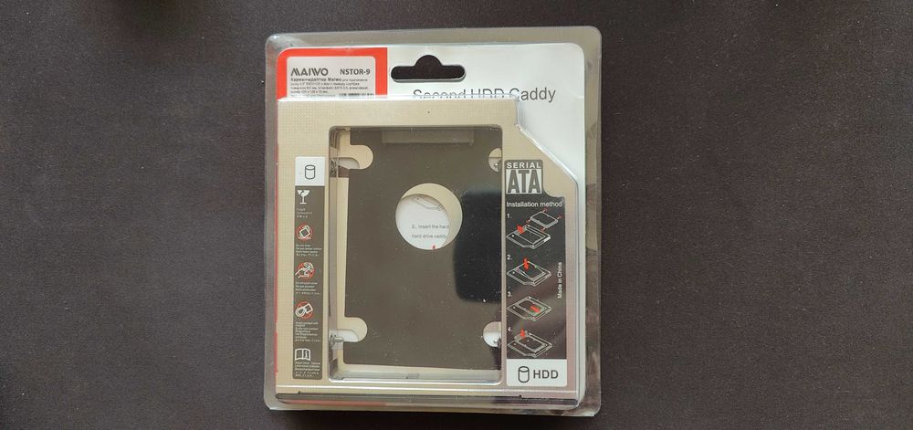 Кишеня Maiwo NSTOR-9  для другого диска HDD/SSD 9.5мм