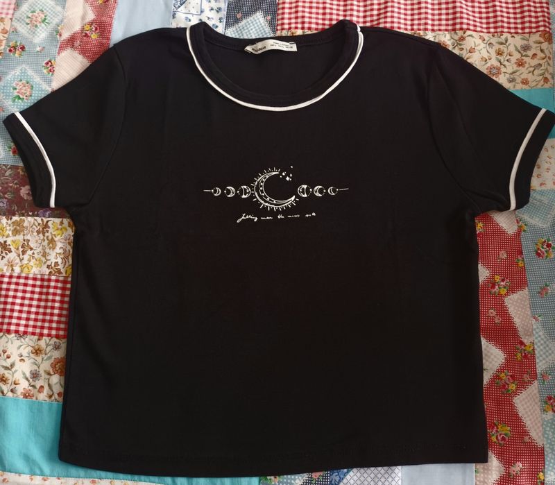 T-shirt preta - Pull&Bear