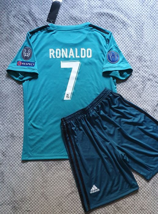 Komplet Piłkarski Real Madryt 2017/18 Dziecięcy Ronaldo 7 Krótki Rękaw