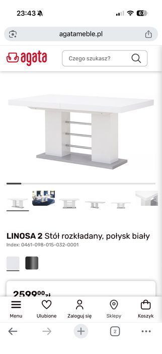 Stół wysoki połysk