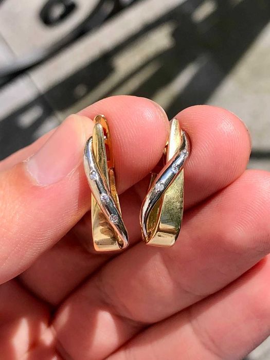 Złote Kolczyki Cyrkonie