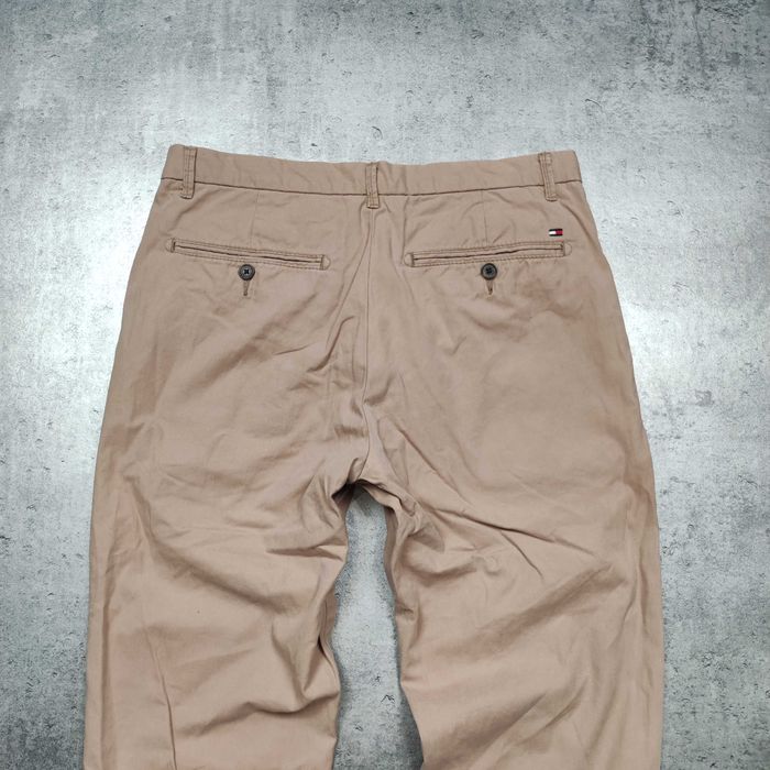 MĘSKIE Eleganckie Smart Casuals Beżowe Spodnie Chino Tommy Hilfiger
