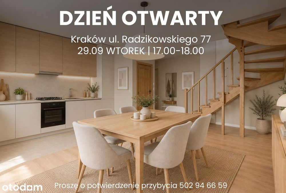 Dzień Otwarty 29.09 wtorek Radzikowskiego 100 m2 3 poziomy 5 pokoi