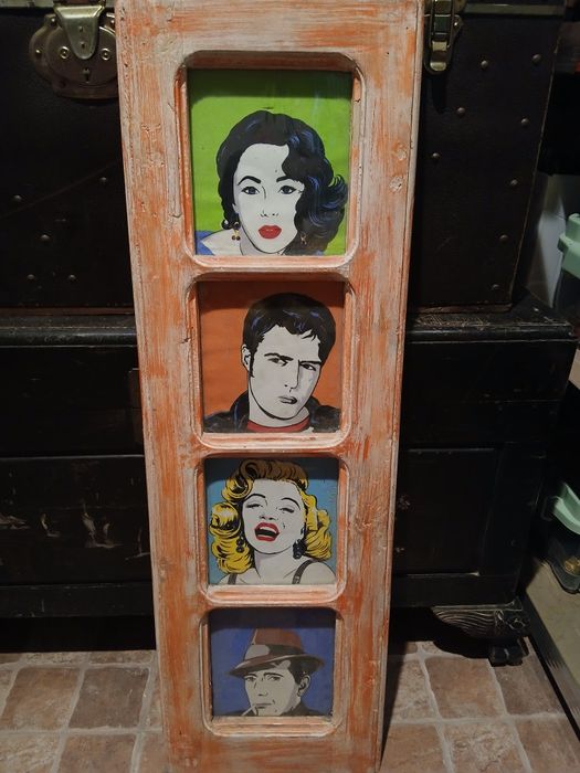 Quadro em janela reciclada