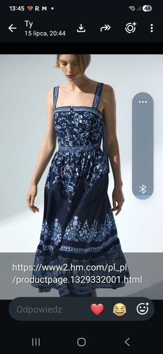 Letnia niebieska bawełniana sukienka (H&M) kolekcja 2026