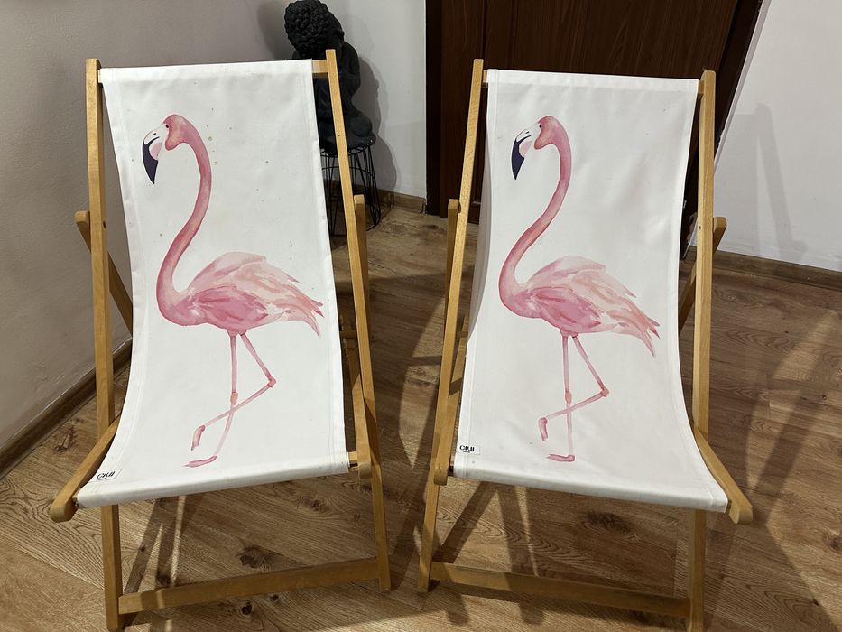 Lezak plazowy z flamingiem 2 szt