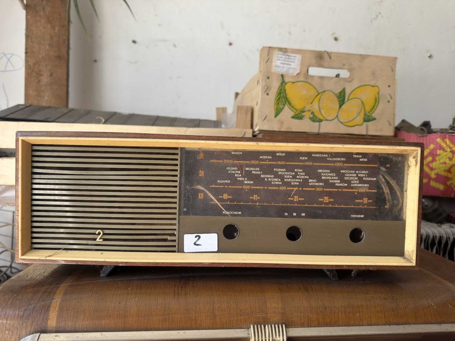Stare radio lampowe ATUT 2 Diora – 1967r, wnętrze, baza / części, PRL
