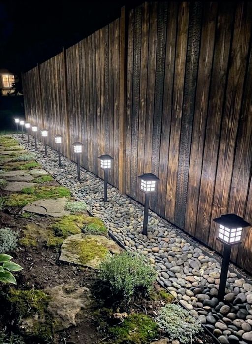 NOWE Lampki Ogrodowe 12 sztk Solarne Ogrodowe Wbijana Lampion Czujnik LED  Żarówka