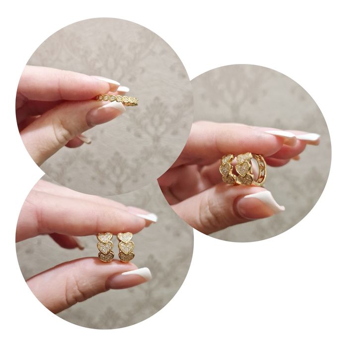 Позолочений комплект сережки та каблучка xuping