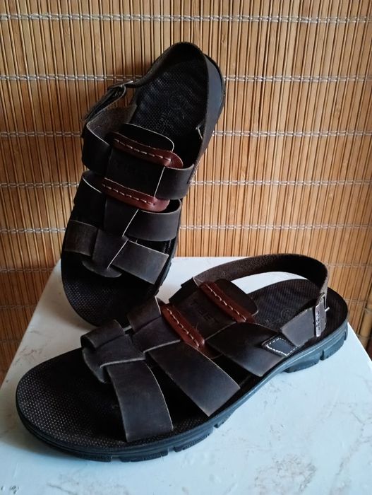 Сандалии / босоножки Tibet мужские / коричневые / нат. кожа hand made / р. 44