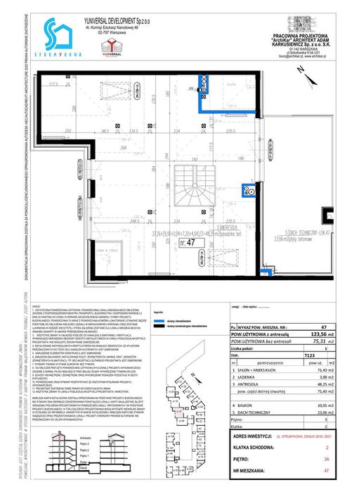 Apartament dwupoziomowy 123,56 m² - Loftowy design
