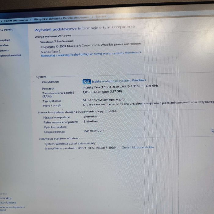 Zestaw komputerowy Pc Fujitsu  4GB 8 Ssd Win7 monitor 17''