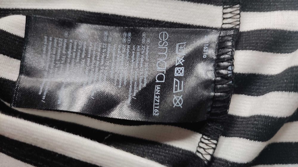 Sukienka princeska z rękawem do łokcia czarno białe paski klasyczna 38