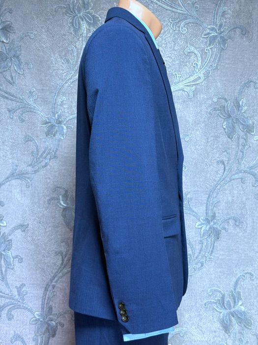 Мужской костюм двойка 46 размер на свадьбу синий нарядный