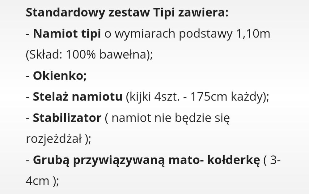 Tipi Majum, nowe, handmade