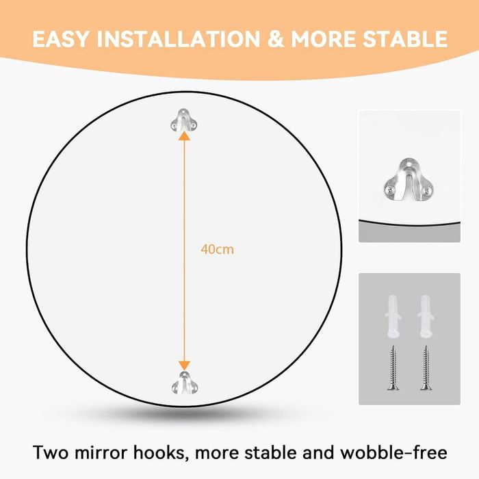 Nowe lustro okrągłe TEMFAU / czarne / średnica 50cm !495!