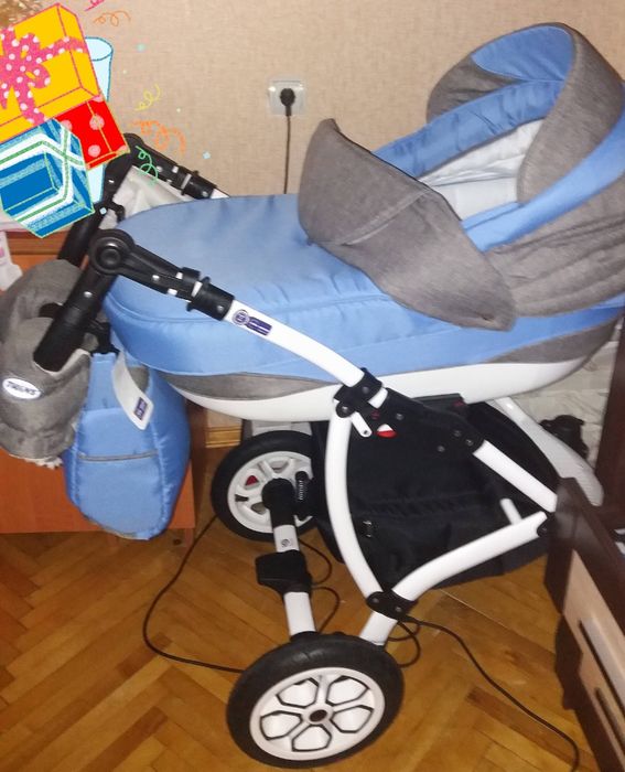 Коляска дитяча 2в1 Adamex Elegance + рукавиці в подарунок