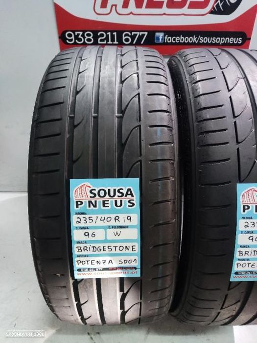 2 pneus semi novos 235-40r19 bridgestone - oferta dos portes