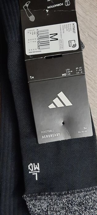 Nowe skarpety/getry długie piłkarskie adidas, 40-42