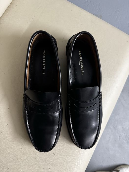 Mocassins de pele pretos 45