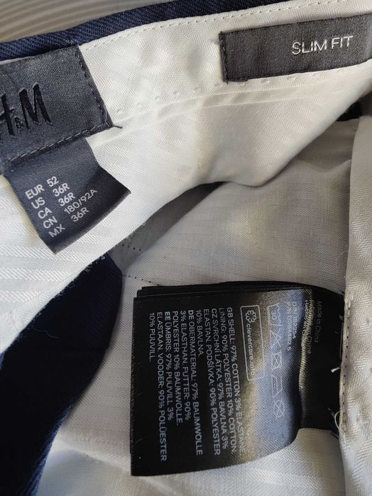 Джинсы (chino H&M Sweden w36 stretch navy.