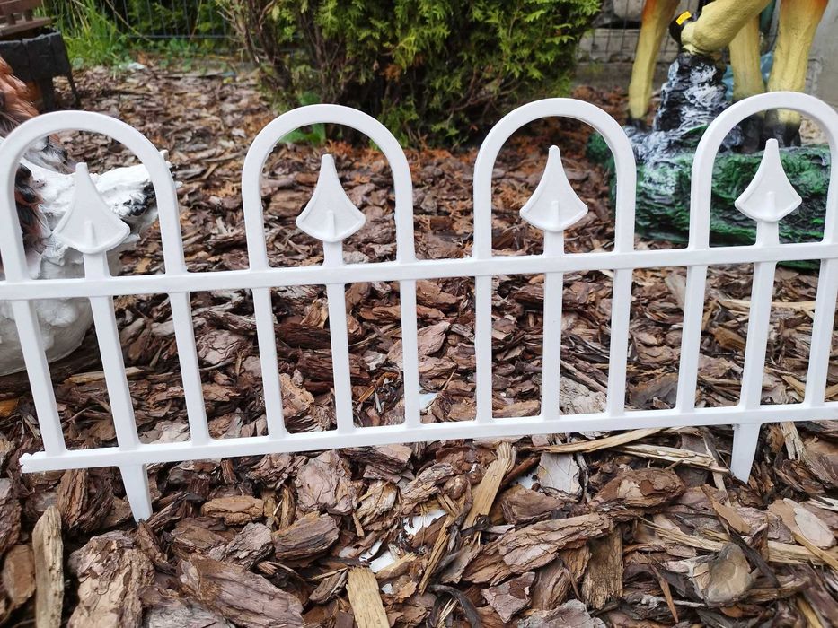 Obrzeża czarne białe Płotek biały obrzeże ogrodowe palisada 4szt