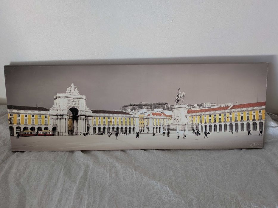 Tela Impressa Lisboa Praça do Comercio 90x30 cm
