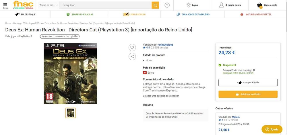 PS3 - Deus Ex: Human Revolution [Director's Cut] (selado)