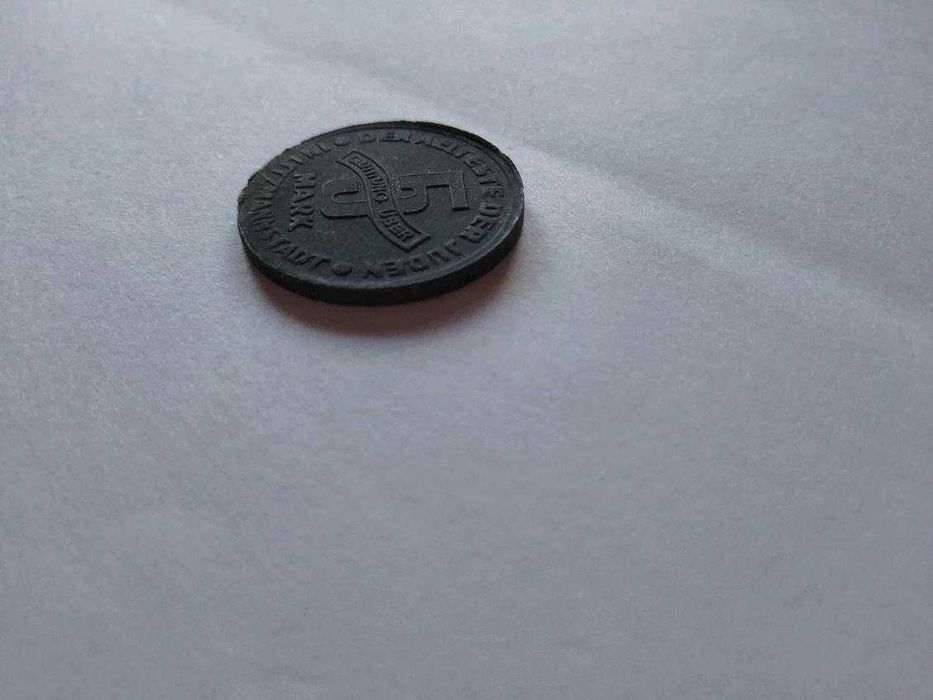 Getto w Łodzi 5 marek 1943 magnez 2/2 bardzo rzadki destrukt.Okazja.