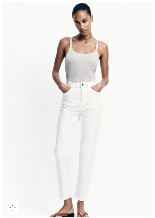 Джинси Zara моми mom fit білі