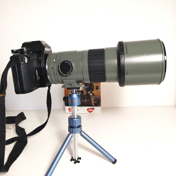 NIKON EM z teleobiektywem SIGMA 400mm f= 1:5,6 mój "ornitolog" POLECAM