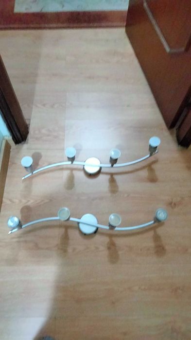 calha de teto de 4 lâmpadas led cromado