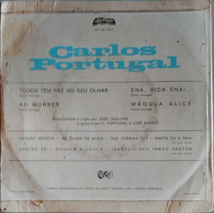 Carlos Portugal - - - - - Todos Têm Paz no Seu Olhar - - - - - EP