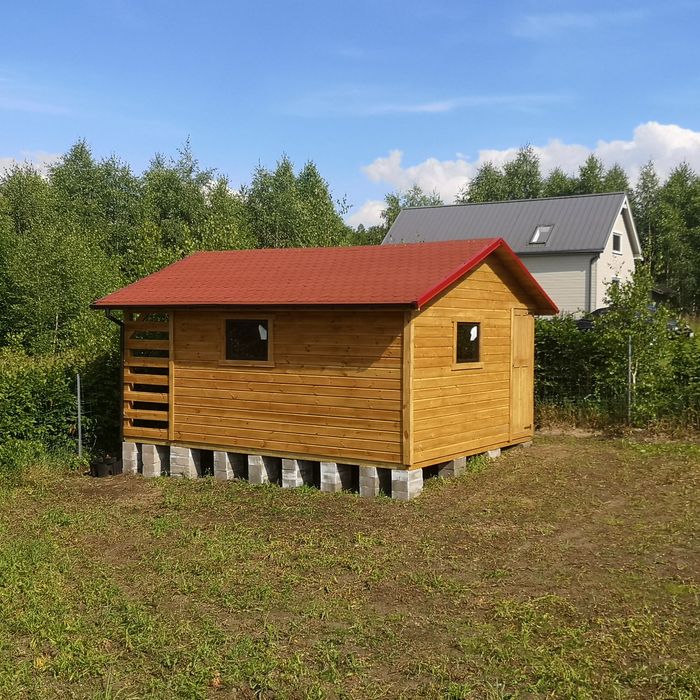 Domek letniskowy, narzędziowy, ogrodowy z drewna sosnowego