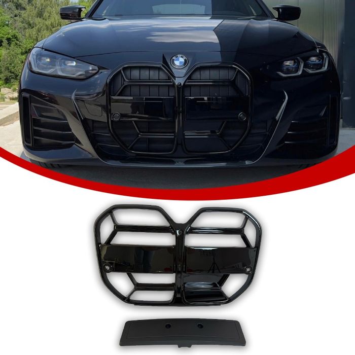 BMW G26 Gran Coupe Przednia Atrapa Chłodnicy Gril CS Czarny Połysk