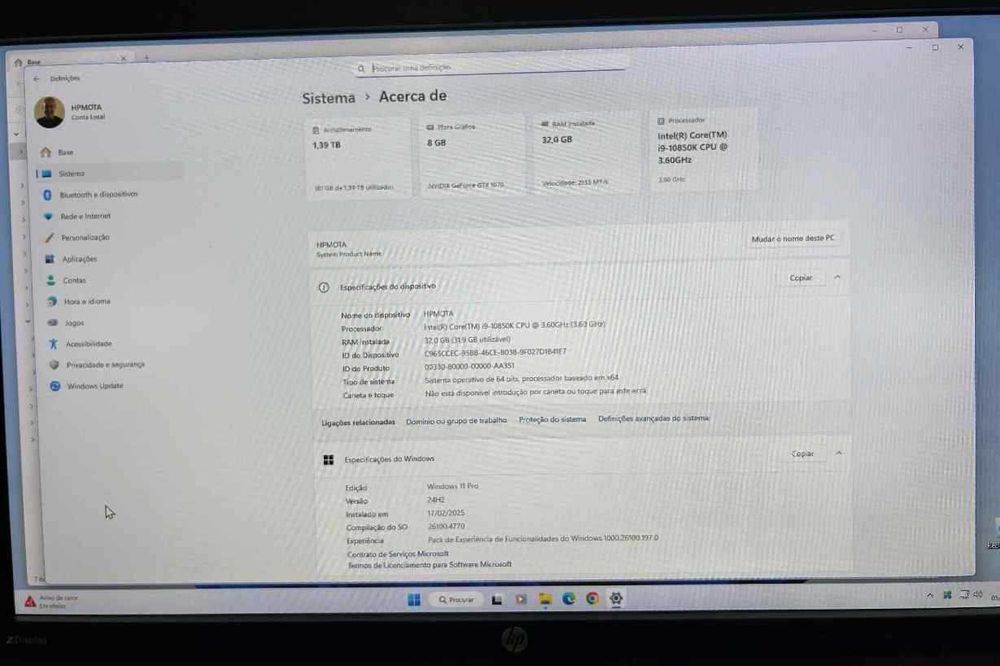 HPmota Computador Exclusivo Trabalho ou Jogos