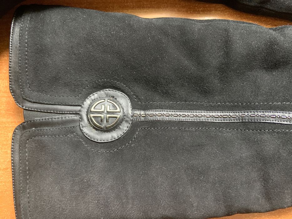 Сапоги чоботи натуральний замш +хутро чорні зима р.39 Vlaers нові