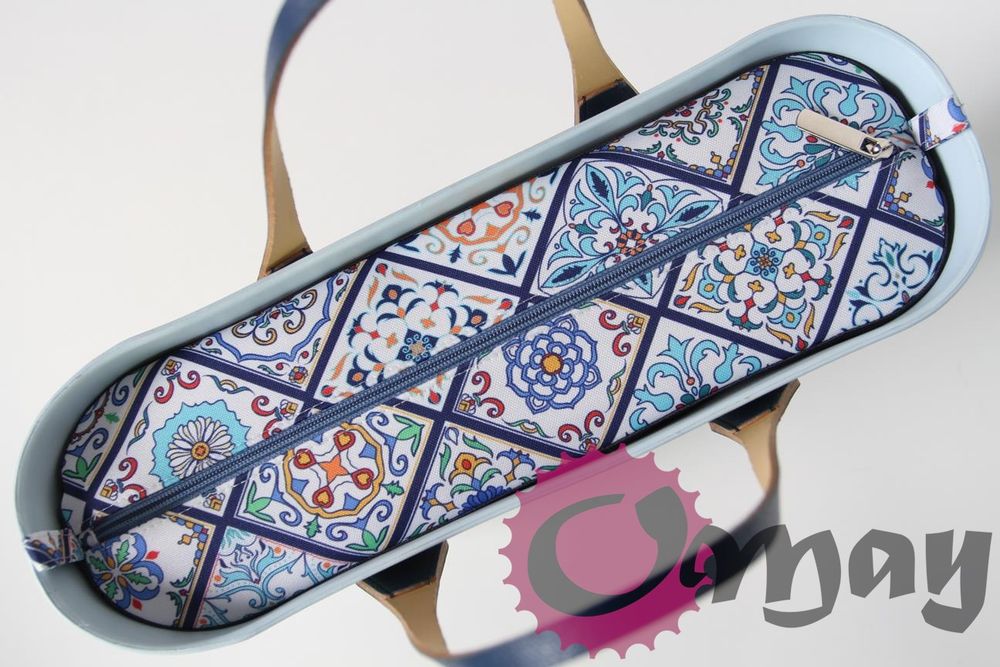 organizer OBAG STANDARD +OPASKA kafelki granat lazur 2 kieszenie OMAY