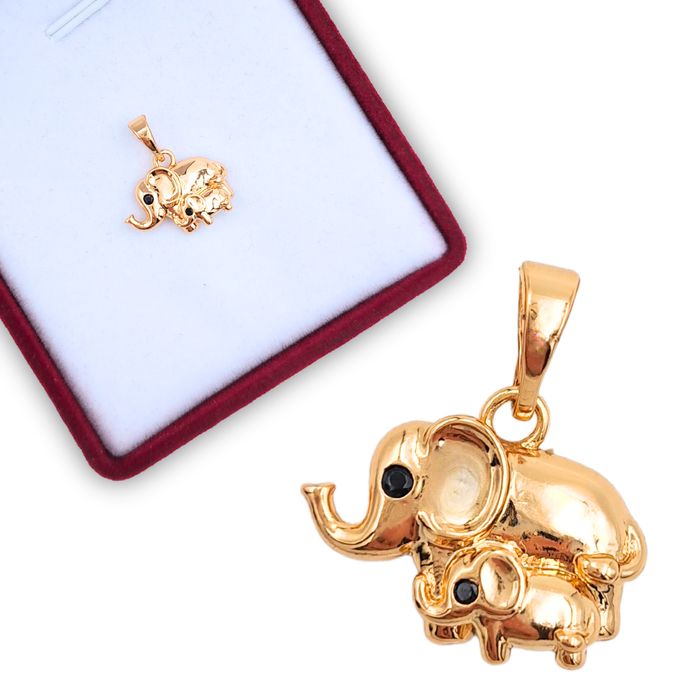 Zawieszka Złote Słonie Pozłacana 18k złotem