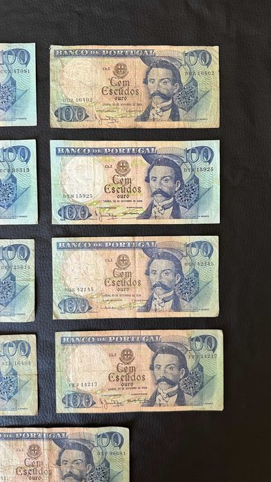 Lote 9 Notas - 100 Escudos - 1965