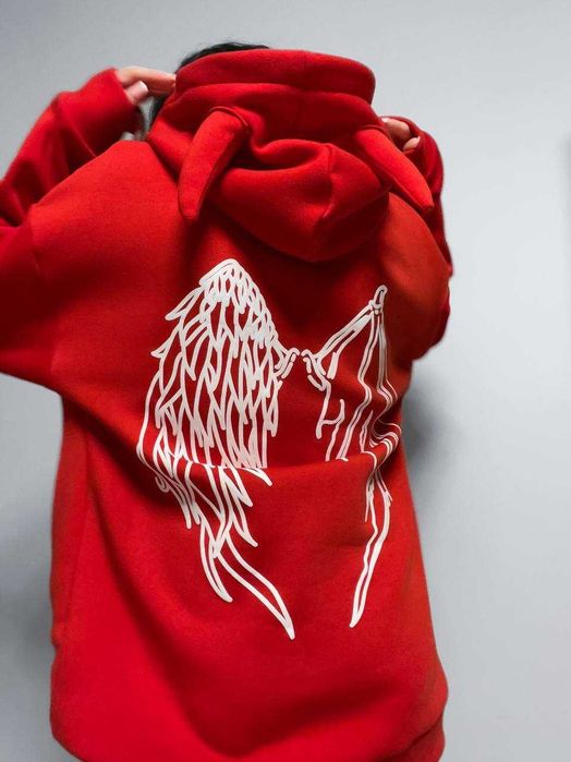 Жіноче/Чоловіче худі з ріжками— оверсайз, фліс батник/толстовка/худи