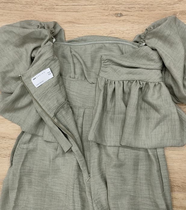Asos Design nowy kombinezon khaki z dekoltem Bardot S 36