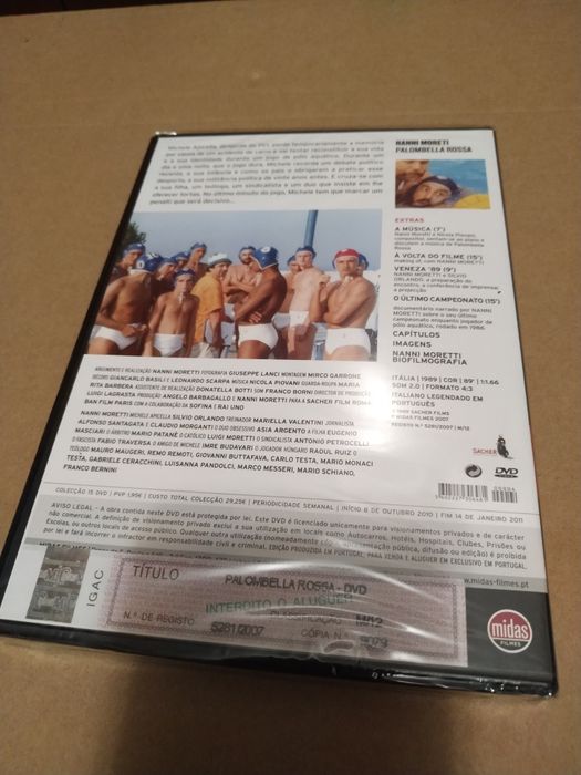 DVD do filme "Palombella Rossa" de Nanni Moreti - novo